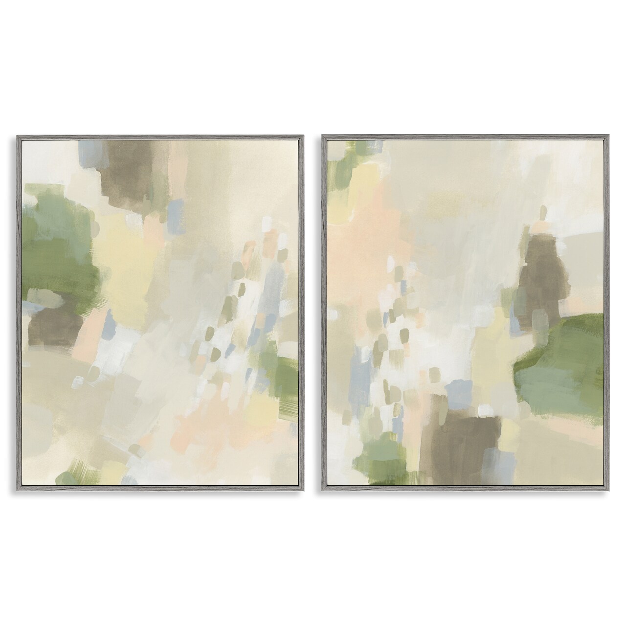 Stupell Industries Beige Abstract with Speckles 2pc Framed Giclee Wall Art Set Design by June Erica Vess